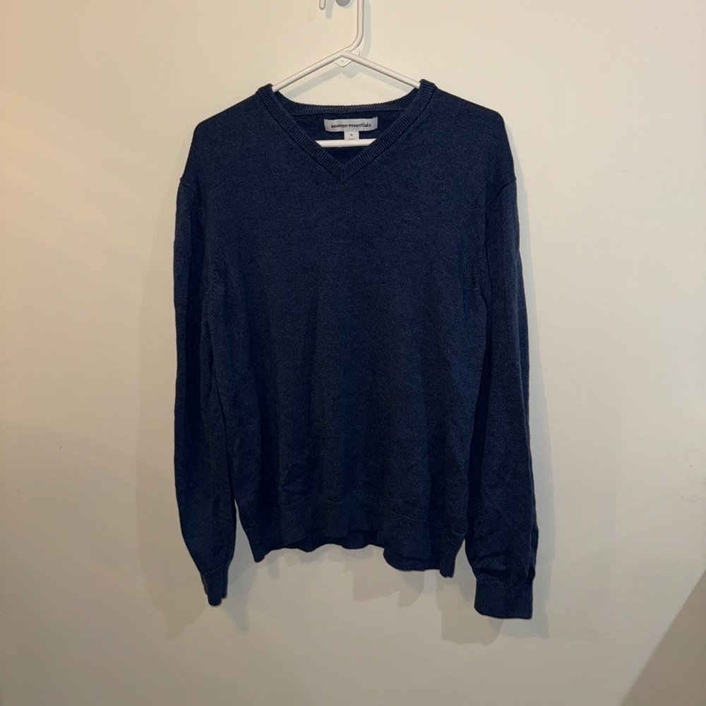 Amazon Essentials Blue V-Neck Sweater - Picture 2 of 9